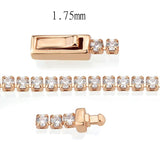 3W1684 - Rose Gold Brass Bracelet with AAA Grade CZ in Clear