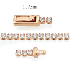 3W1684 - Rose Gold Brass Bracelet with AAA Grade CZ in Clear