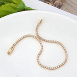 3W1684 - Rose Gold Brass Bracelet with AAA Grade CZ in Clear - Alamode - Flyclothing LLC