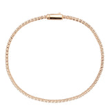 3W1684 - Rose Gold Brass Bracelet with AAA Grade CZ in Clear - Alamode - Flyclothing LLC
