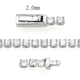 3W1685 - Rhodium Brass Bracelet with AAA Grade CZ in Clear - Alamode