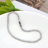 3W1685 - Rhodium Brass Bracelet with AAA Grade CZ in Clear - Alamode - Flyclothing LLC
