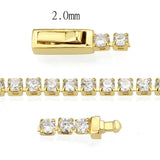 3W1686 - Gold Brass Bracelet with AAA Grade CZ in Clear - Alamode - Flyclothing LLC