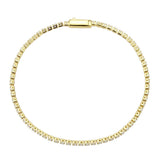 3W1686 - Gold Brass Bracelet with AAA Grade CZ in Clear - Alamode - Flyclothing LLC