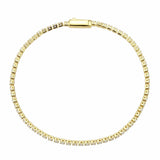 3W1686 - Gold Brass Bracelet with AAA Grade CZ in Clear - Alamode - Flyclothing LLC