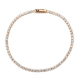 3W1687 - Rose Gold Brass Bracelet with AAA Grade CZ in Clear - Alamode - Flyclothing LLC