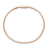 3W1687 - Rose Gold Brass Bracelet with AAA Grade CZ in Clear - Alamode - Flyclothing LLC