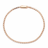 3W1687 - Rose Gold Brass Bracelet with AAA Grade CZ in Clear - Alamode - Flyclothing LLC