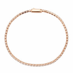 3W1687 - Rose Gold Brass Bracelet with AAA Grade CZ in Clear