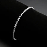 3W1688 - Rhodium Brass Bracelet with AAA Grade CZ in Clear - Alamode - Flyclothing LLC