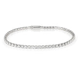 3W1688 - Rhodium Brass Bracelet with AAA Grade CZ in Clear - Alamode