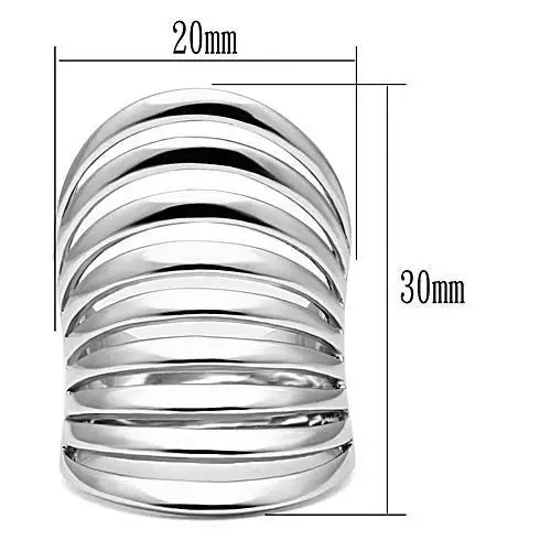 3W168 - Rhodium Brass Ring with No Stone - Alamode - Flyclothing LLC