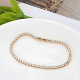 3W1690 - Rose Gold Brass Bracelet with AAA Grade CZ in Clear - Alamode - Flyclothing LLC