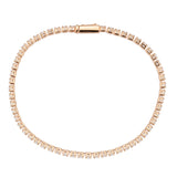 3W1690 - Rose Gold Brass Bracelet with AAA Grade CZ in Clear - Alamode - Flyclothing LLC