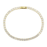 3W1692 - Gold Brass Bracelet with AAA Grade CZ in Clear - Alamode - Flyclothing LLC