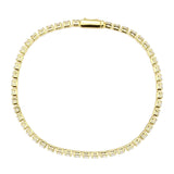 3W1692 - Gold Brass Bracelet with AAA Grade CZ in Clear - Alamode - Flyclothing LLC