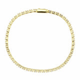 3W1692 - Gold Brass Bracelet with AAA Grade CZ in Clear - Alamode - Flyclothing LLC