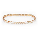 3W1696 - Rose Gold Brass Bracelet with AAA Grade CZ in Clear - Alamode - Flyclothing LLC