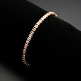 3W1696 - Rose Gold Brass Bracelet with AAA Grade CZ in Clear - Alamode - Flyclothing LLC