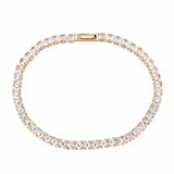 3W1696 - Rose Gold Brass Bracelet with AAA Grade CZ in Clear - Alamode