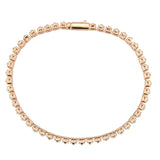 3W1696 - Rose Gold Brass Bracelet with AAA Grade CZ in Clear - Alamode - Flyclothing LLC