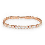 3W1699 - Rose Gold Brass Bracelet with AAA Grade CZ in Clear