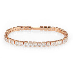 3W1699 - Rose Gold Brass Bracelet with AAA Grade CZ in Clear