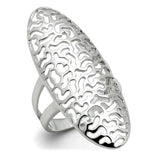 3W169 - Rhodium Brass Ring with No Stone - Alamode
