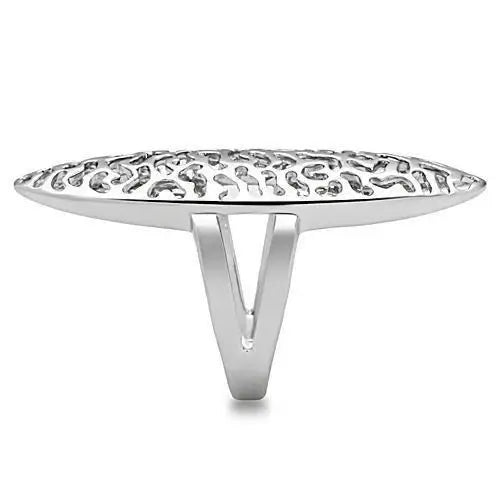 3W169 - Rhodium Brass Ring with No Stone - Alamode - Flyclothing LLC