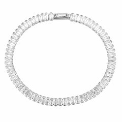 3W1700 - Rhodium Brass Bracelet with AAA Grade CZ in Clear