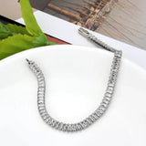 3W1700 - Rhodium Brass Bracelet with AAA Grade CZ in Clear - Alamode - Flyclothing LLC
