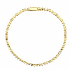 3W1701 - Gold Brass Bracelet with AAA Grade CZ in Clear