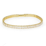 3W1701 - Gold Brass Bracelet with AAA Grade CZ in Clear - Alamode