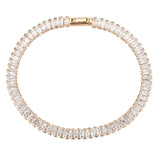 3W1702 - Rose Gold Brass Bracelet with AAA Grade CZ in Clear - Alamode - Flyclothing LLC