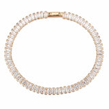 3W1702 - Rose Gold Brass Bracelet with AAA Grade CZ in Clear - Alamode