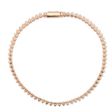 3W1702 - Rose Gold Brass Bracelet with AAA Grade CZ in Clear - Alamode - Flyclothing LLC