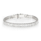 3W1703 - Rhodium Brass Bracelet with AAA Grade CZ in Clear - Alamode - Flyclothing LLC