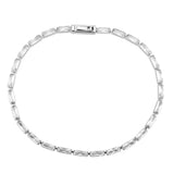 3W1706 - Rhodium Brass Bracelet with AAA Grade CZ in Clear - Alamode - Flyclothing LLC