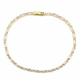 3W1707 - Gold Brass Bracelet with AAA Grade CZ in Clear - Alamode