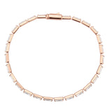 3W1708 - Rose Gold Brass Bracelet with AAA Grade CZ in Clear - Alamode - Flyclothing LLC
