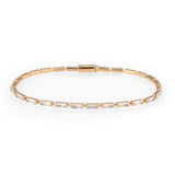 3W1708 - Rose Gold Brass Bracelet with AAA Grade CZ in Clear - Alamode