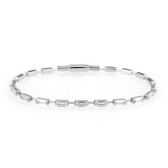 3W1709 - Rhodium Brass Bracelet with AAA Grade CZ in Clear