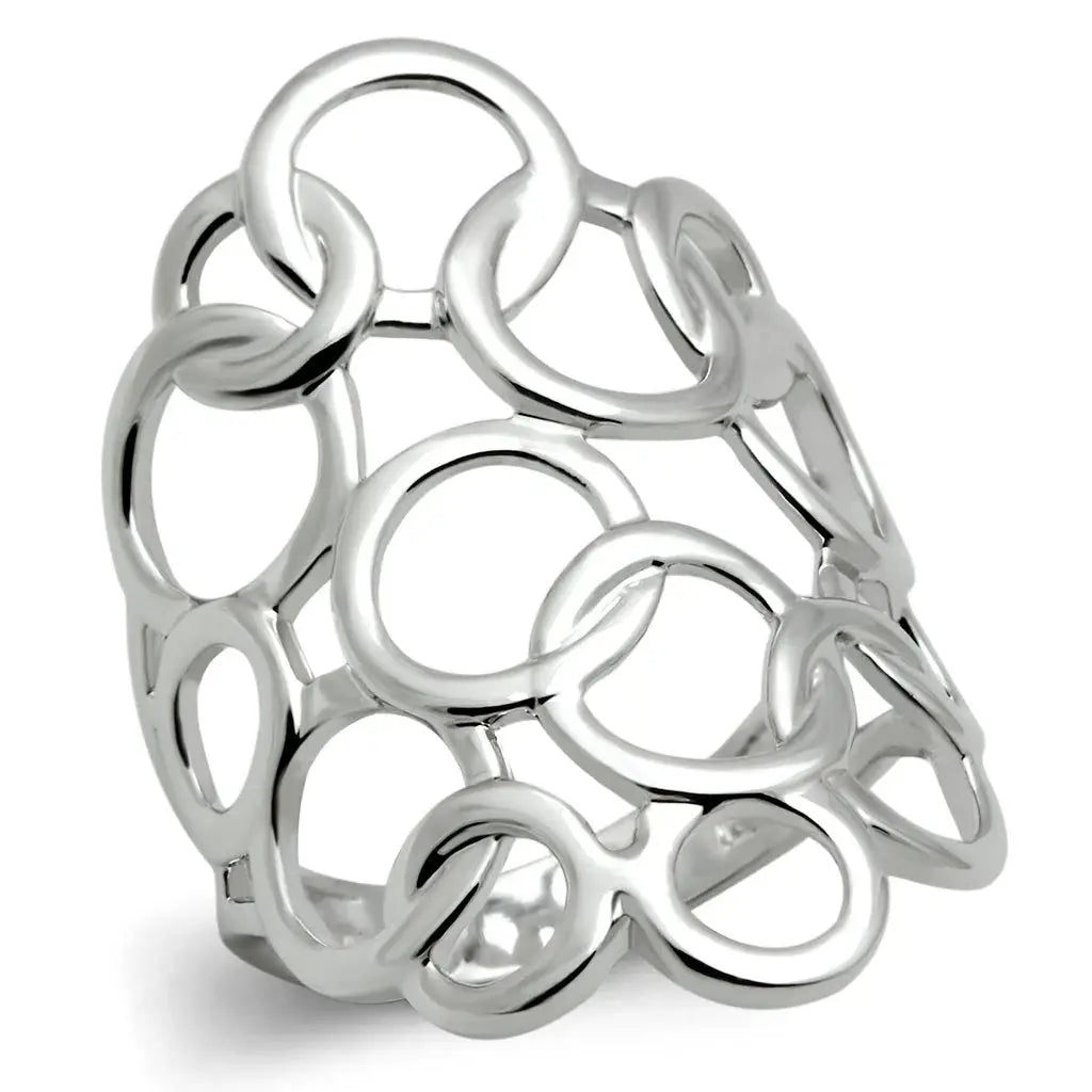 3W170 - Rhodium Brass Ring with No Stone - Alamode - Flyclothing LLC