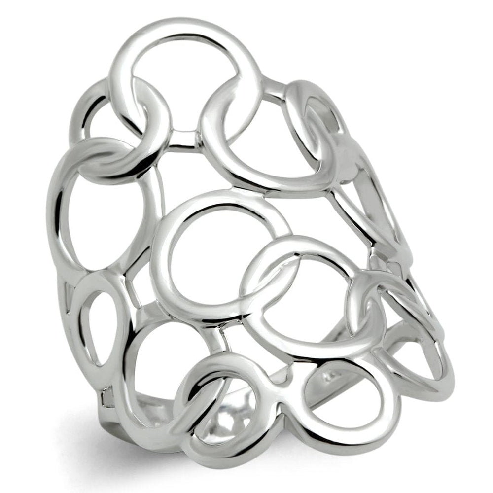 3W170 - Rhodium Brass Ring with No Stone - Alamode