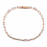 3W1711 - Rose Gold Brass Bracelet with AAA Grade CZ in Clear