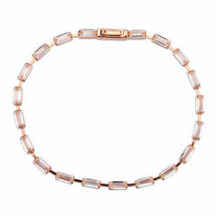 3W1711 - Rose Gold Brass Bracelet with AAA Grade CZ in Clear