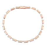 3W1711 - Rose Gold Brass Bracelet with AAA Grade CZ in Clear - Alamode - Flyclothing LLC