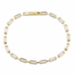 3W1713 - Gold Brass Bracelet with AAA Grade CZ in Clear