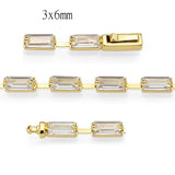 3W1713 - Gold Brass Bracelet with AAA Grade CZ in Clear - Alamode