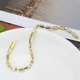 3W1713 - Gold Brass Bracelet with AAA Grade CZ in Clear - Alamode - Flyclothing LLC